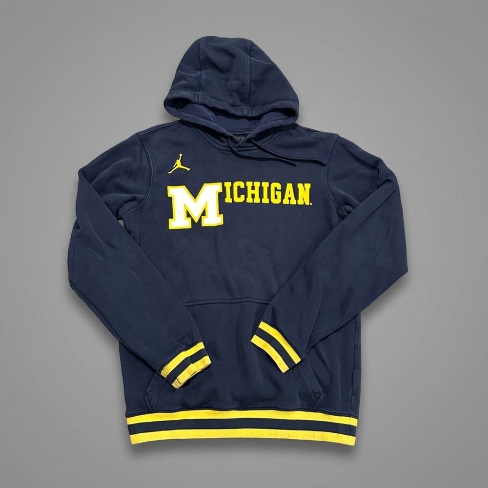 Nike Air Jordan Michigan Wolverines Pullover Hoodie Navy CD0117-419 Men's S